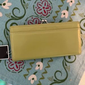 Alfani Clutch Wallet Avocado Green Leather Push Lock Pockets NIP NWT